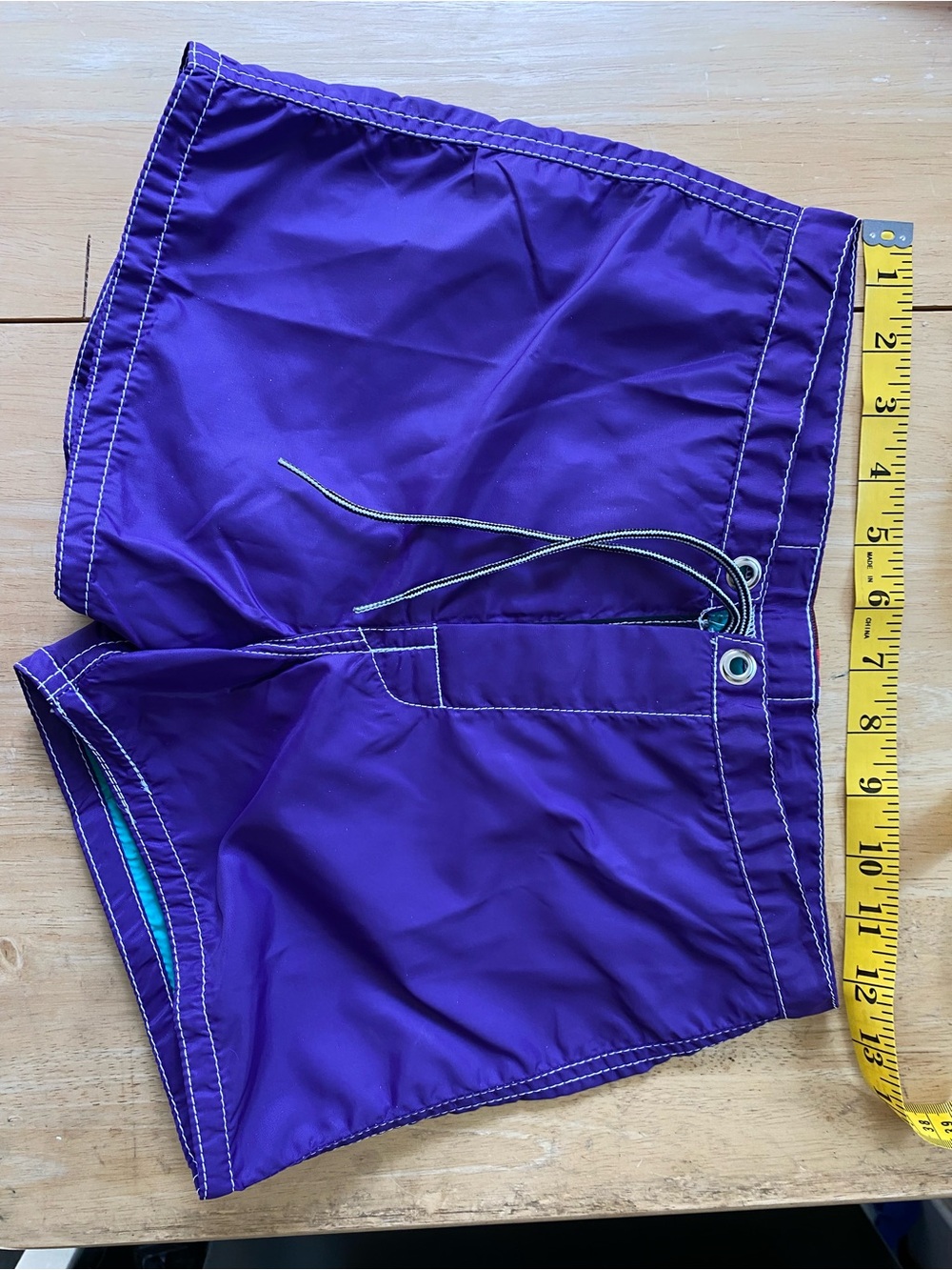 Birdwell Purple Women's Swim Bermudas with Contrast Stitching